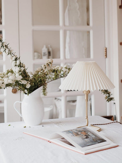Pleated Table Lamp with Adjustable Brightness