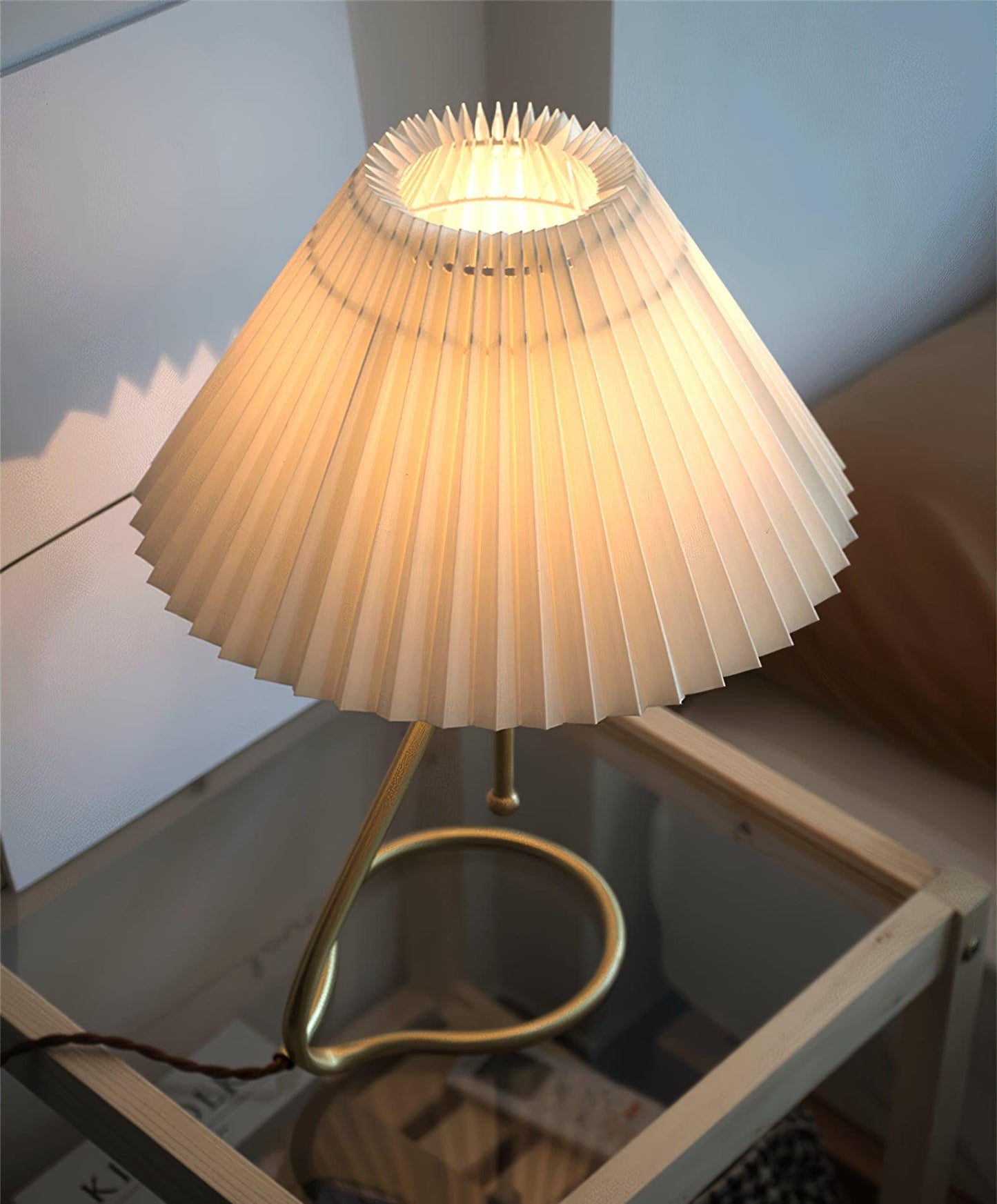 Pleated Table Lamp with Adjustable Brightness