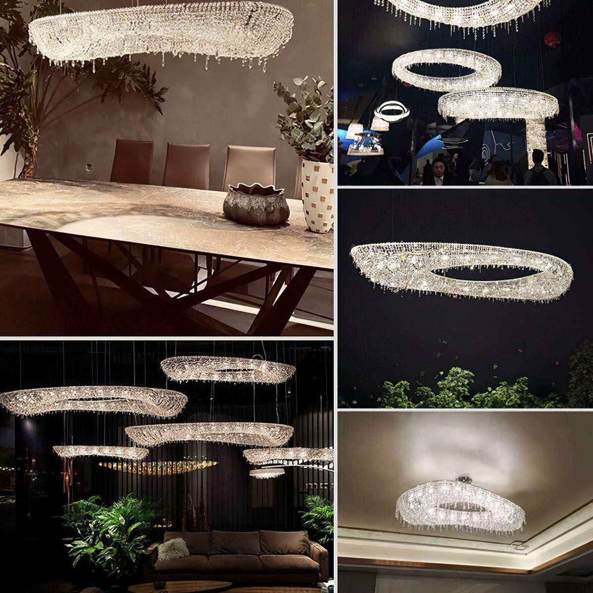 Round Crystal Chandelier, Dimmable LED