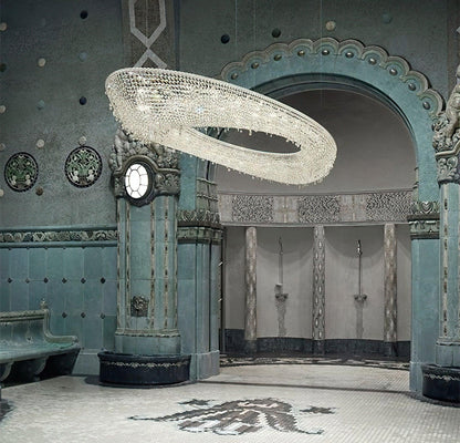 Round Crystal Chandelier, Dimmable LED