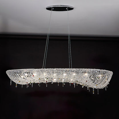 Round Crystal Chandelier, Dimmable LED