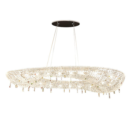 Round Crystal Chandelier, Dimmable LED