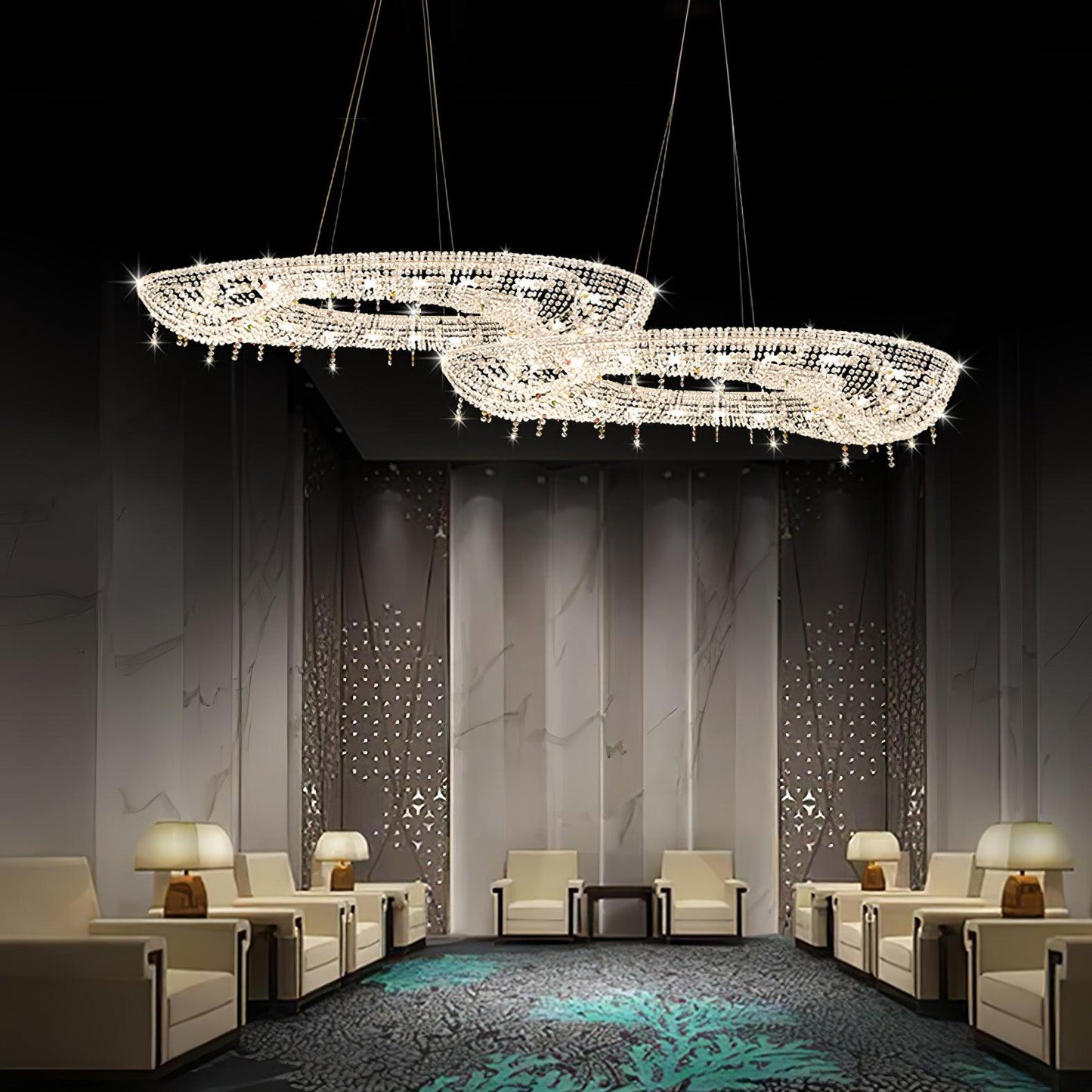 Round Crystal Chandelier, Dimmable LED