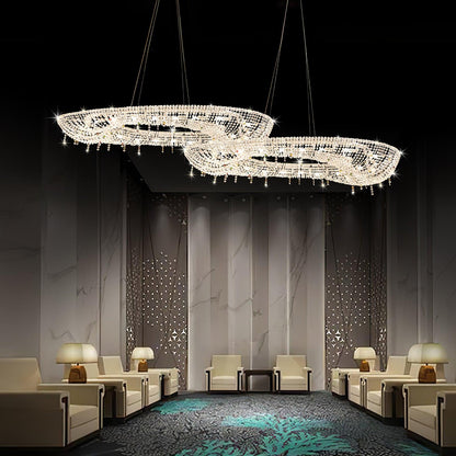 Round Crystal Chandelier, Dimmable LED