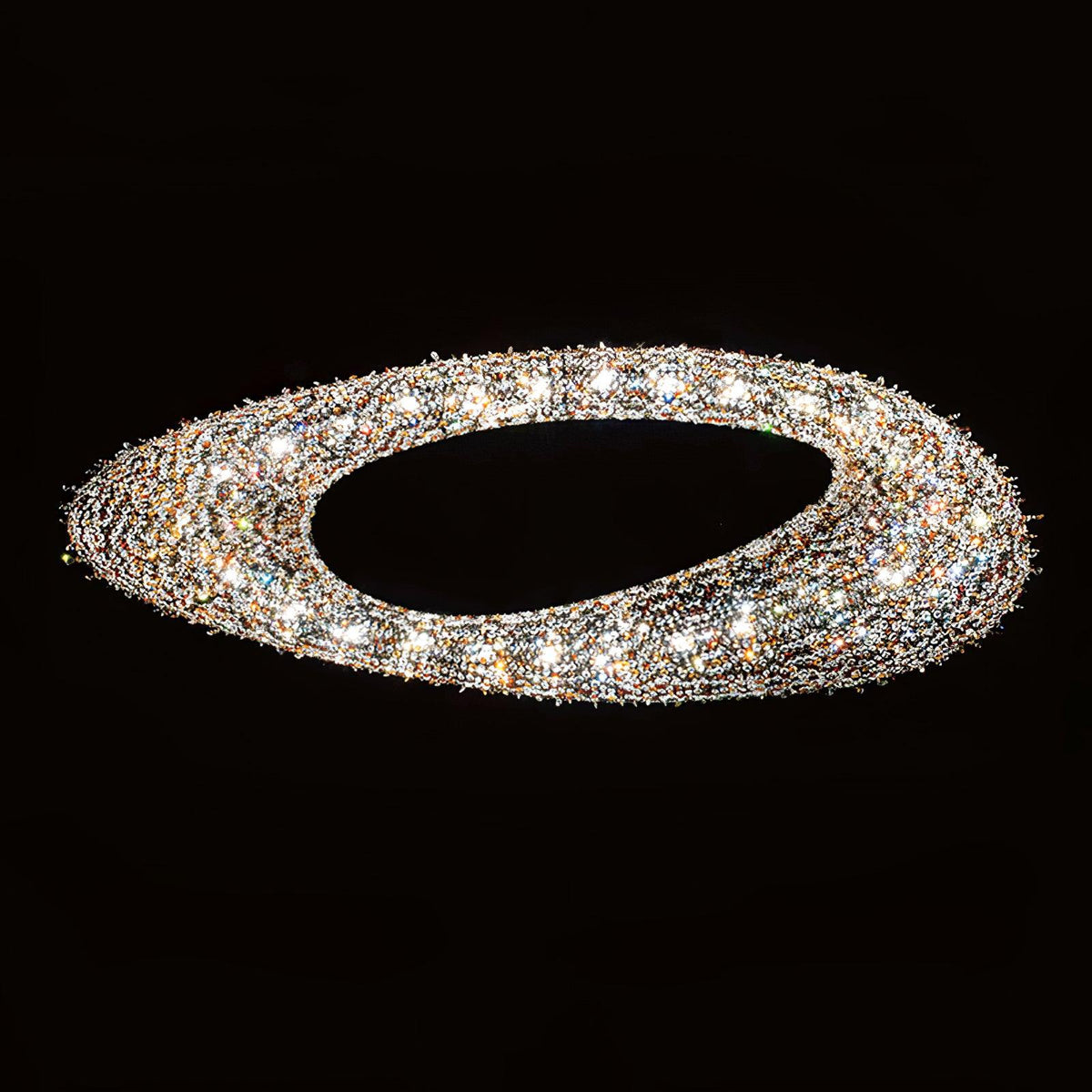 Round Crystal Chandelier, Dimmable LED