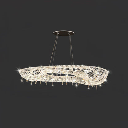 Round Crystal Chandelier, Dimmable LED