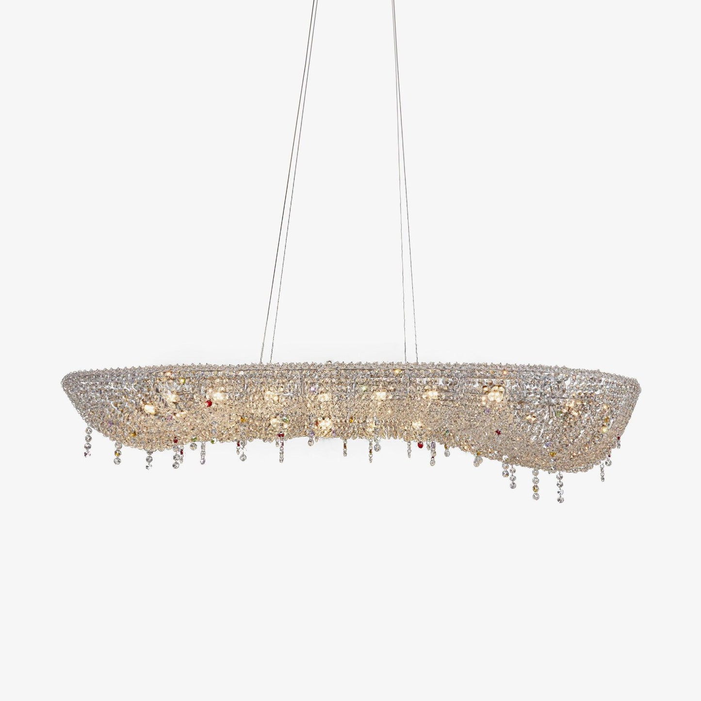 Round Crystal Chandelier, Dimmable LED — alternate angle