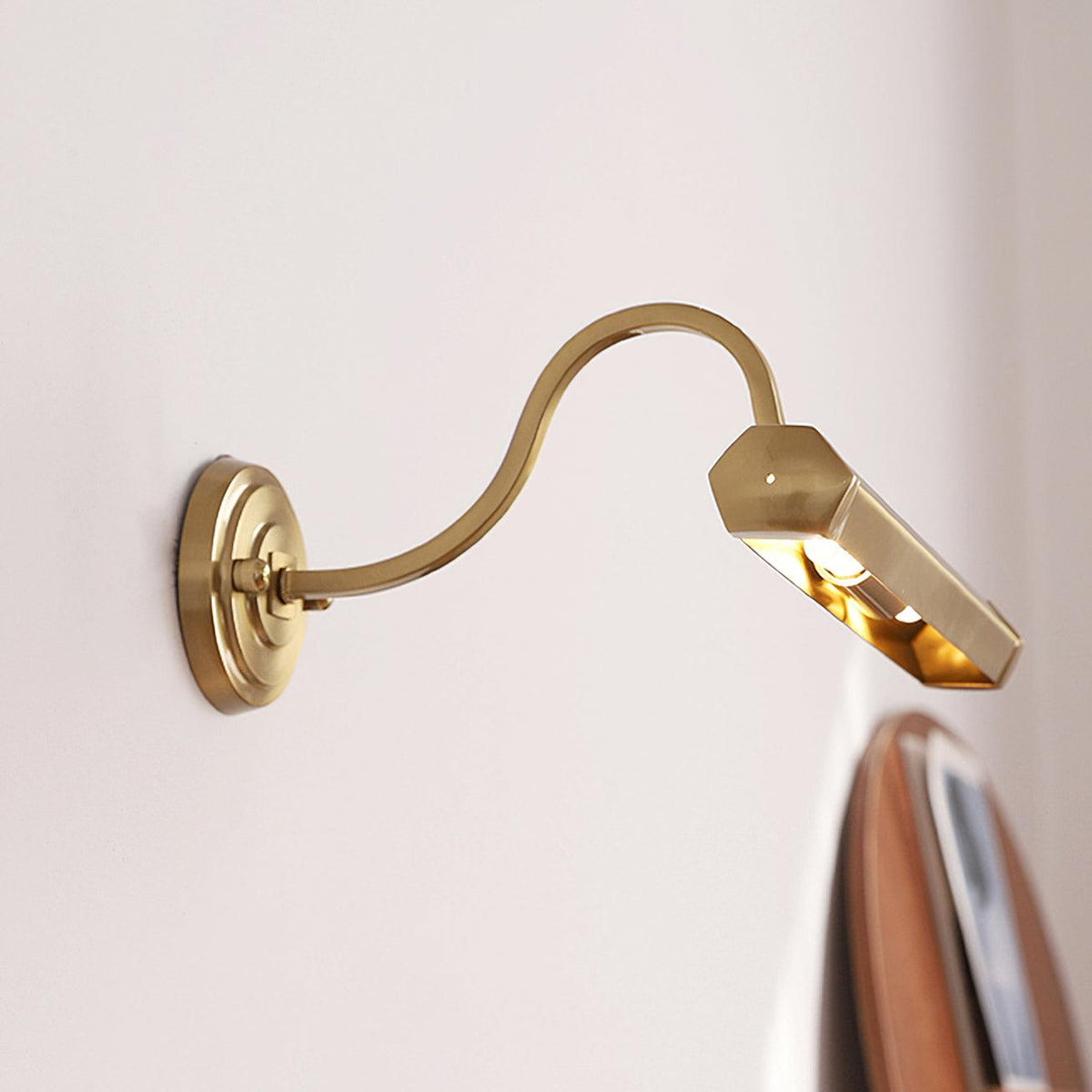 Round Wall Lamp with Dimmable LED — front view