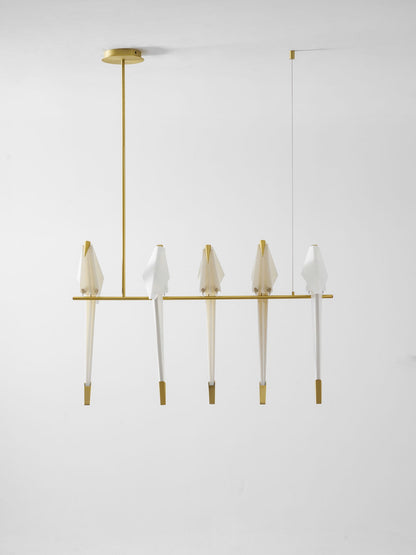 Paper Crane LED Chandelier with Warm Light