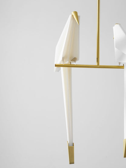 Paper Crane LED Chandelier with Warm Light