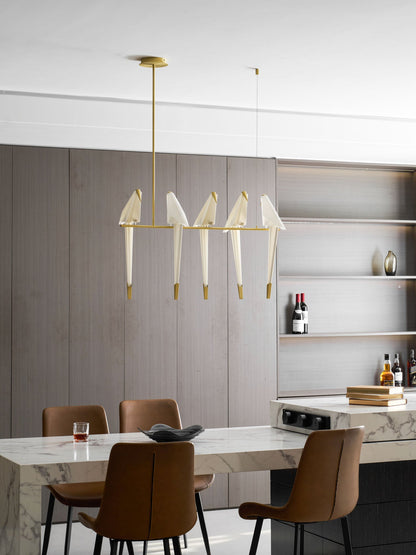 Paper Crane LED Chandelier with Warm Light