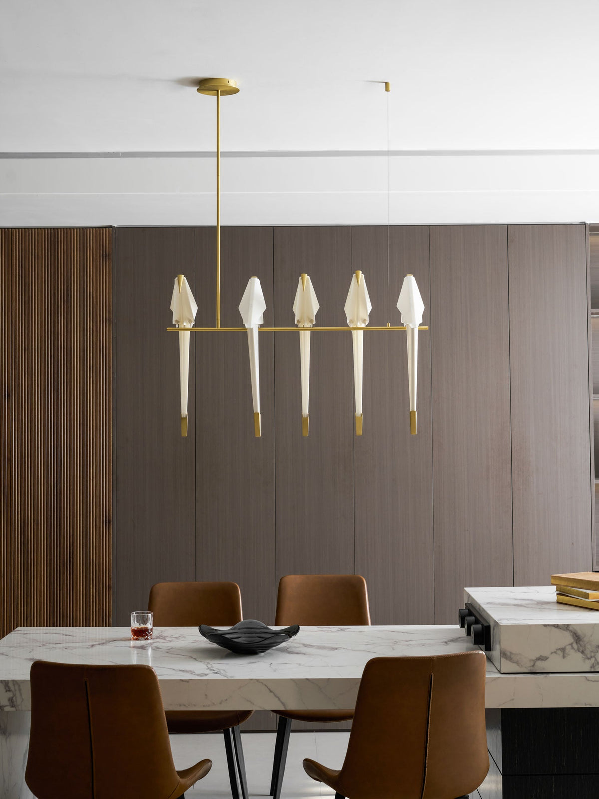 Paper Crane LED Chandelier with Warm Light