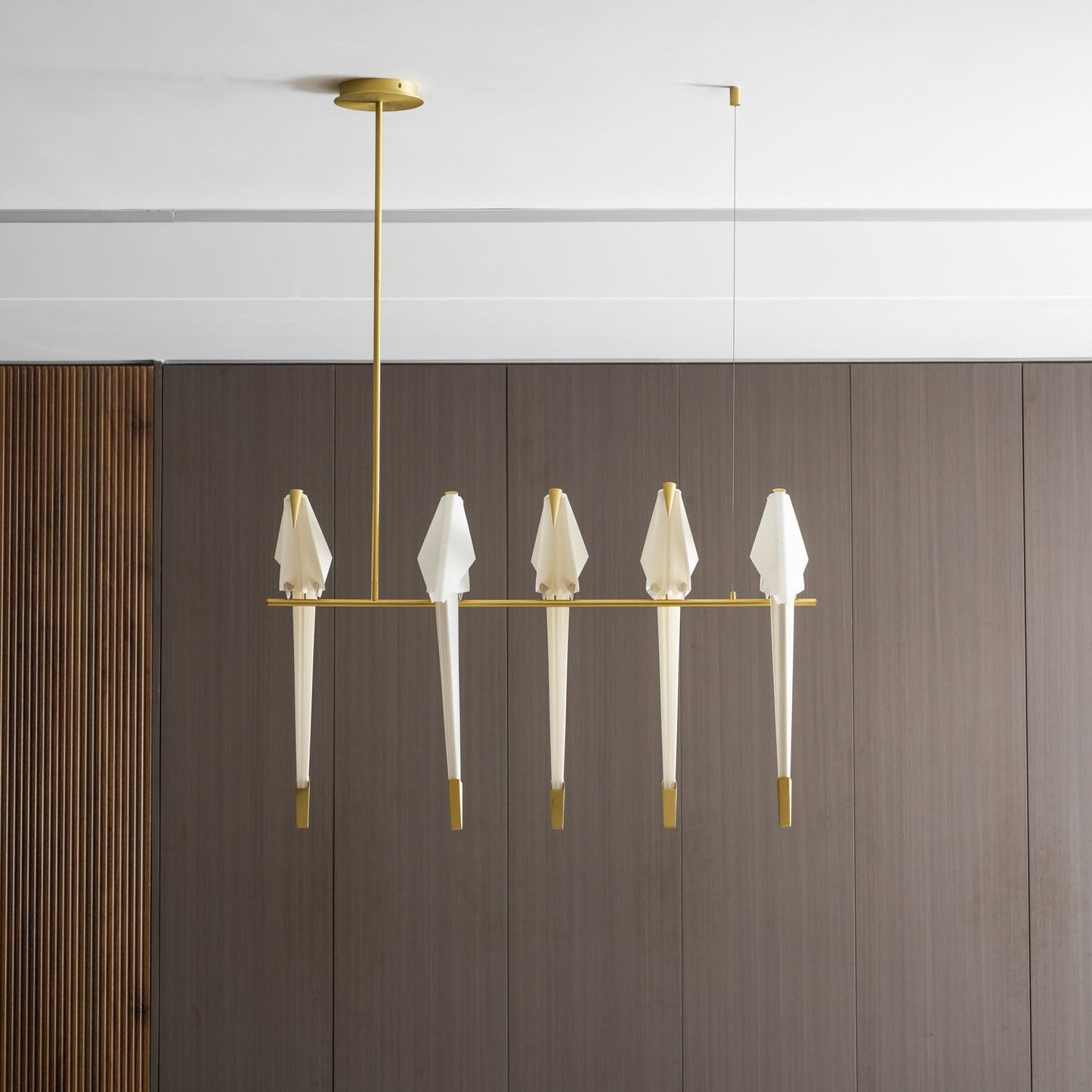 Paper Crane LED Chandelier with Warm Light