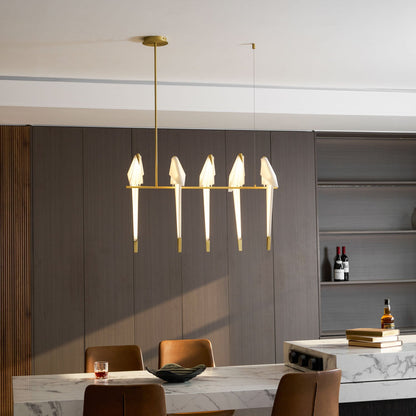 Paper Crane LED Chandelier with Warm Light