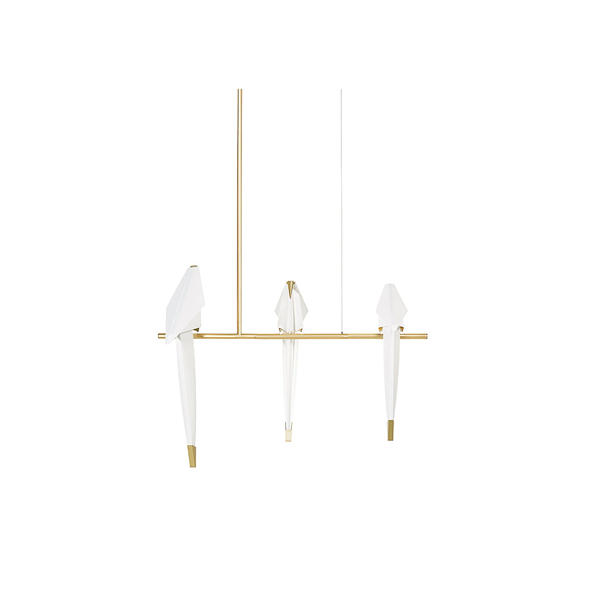Paper Crane LED Chandelier with Warm Light — front view