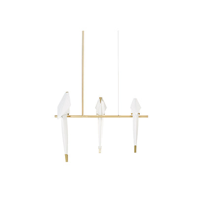 Paper Crane LED Chandelier with Warm Light — front view