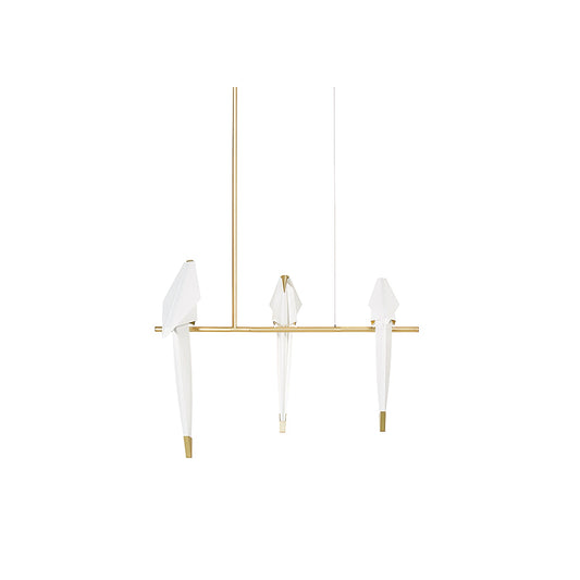 Paper Crane LED Chandelier with Warm Light — front view