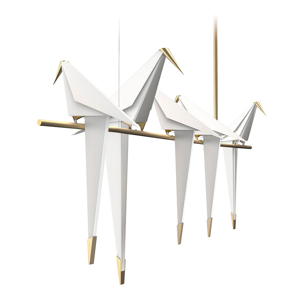 Paper Crane LED Chandelier with Warm Light