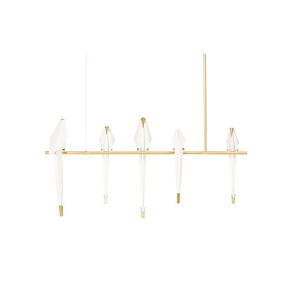 Paper Crane LED Chandelier with Warm Light — side view