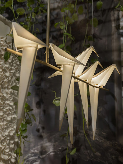 Paper Crane LED Chandelier with Warm Light