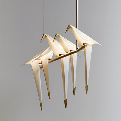 Paper Crane LED Chandelier with Warm Light