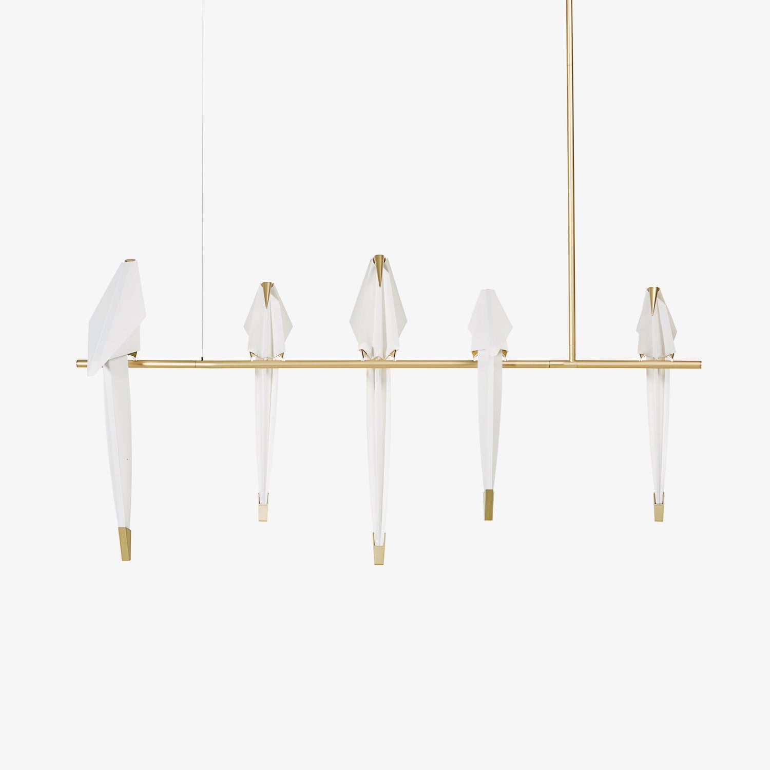 Paper Crane LED Chandelier with Warm Light — detail view