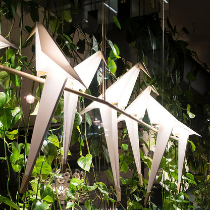 Paper Crane LED Chandelier with Warm Light