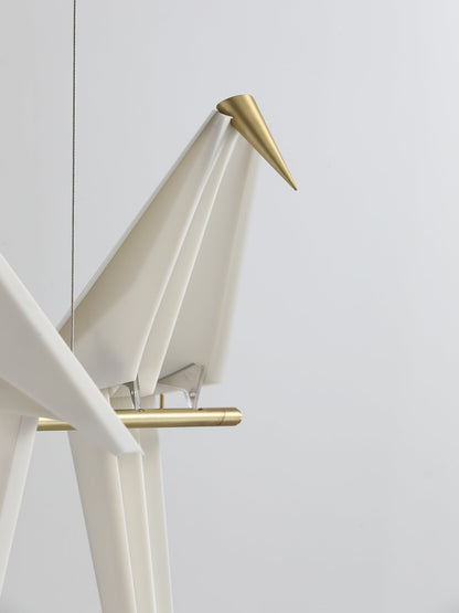 Paper Crane LED Chandelier with Warm Light