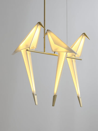 Paper Crane LED Chandelier with Warm Light