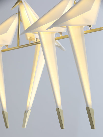 Paper Crane LED Chandelier with Warm Light