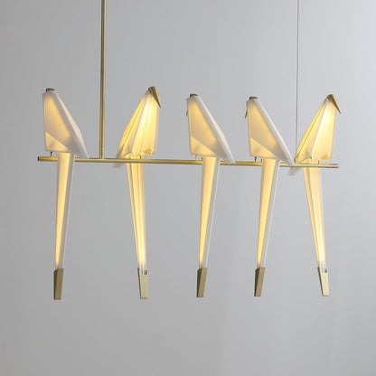Paper Crane LED Chandelier with Warm Light