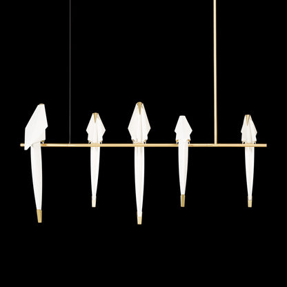 Paper Crane LED Chandelier with Warm Light