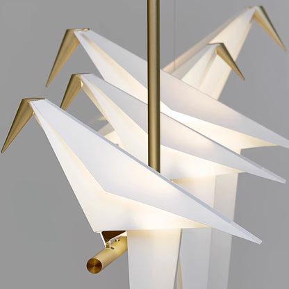 Paper Crane LED Chandelier with Warm Light