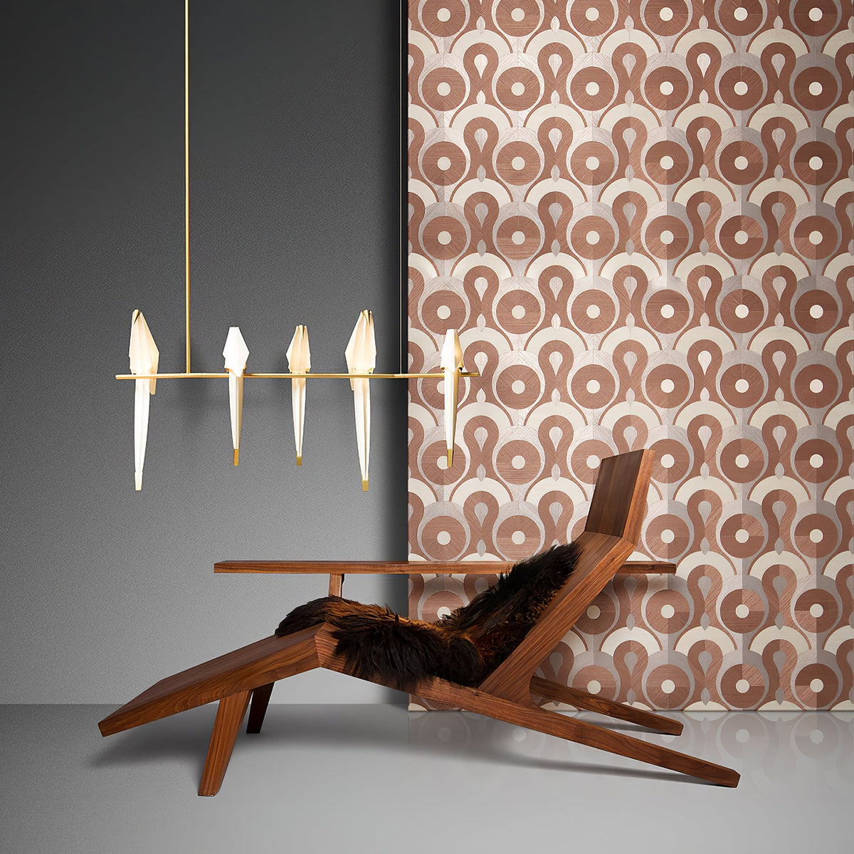 Paper Crane LED Chandelier with Warm Light