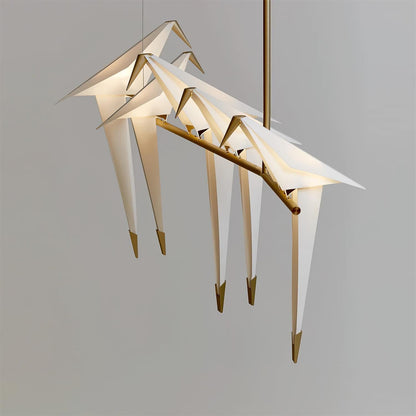 Paper Crane LED Chandelier with Warm Light