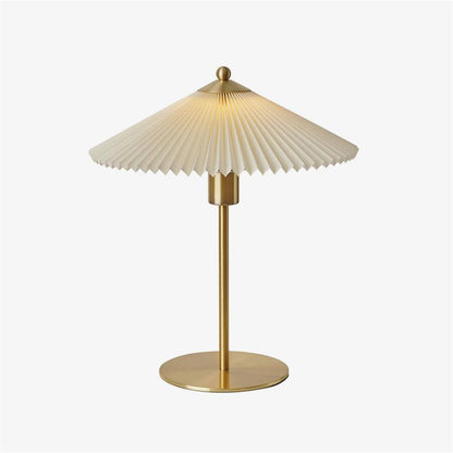 Pleated Table Lamp, Gold Finish