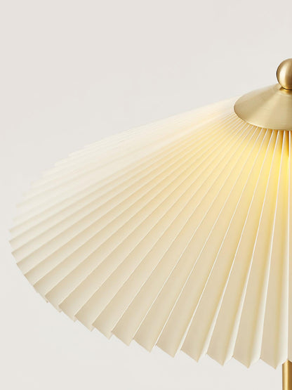 Pleated Table Lamp, Gold Finish
