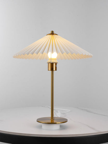 Pleated Table Lamp, Gold Finish
