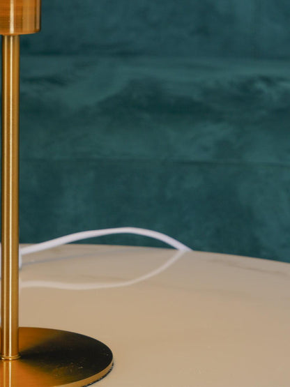 Pleated Table Lamp, Gold Finish