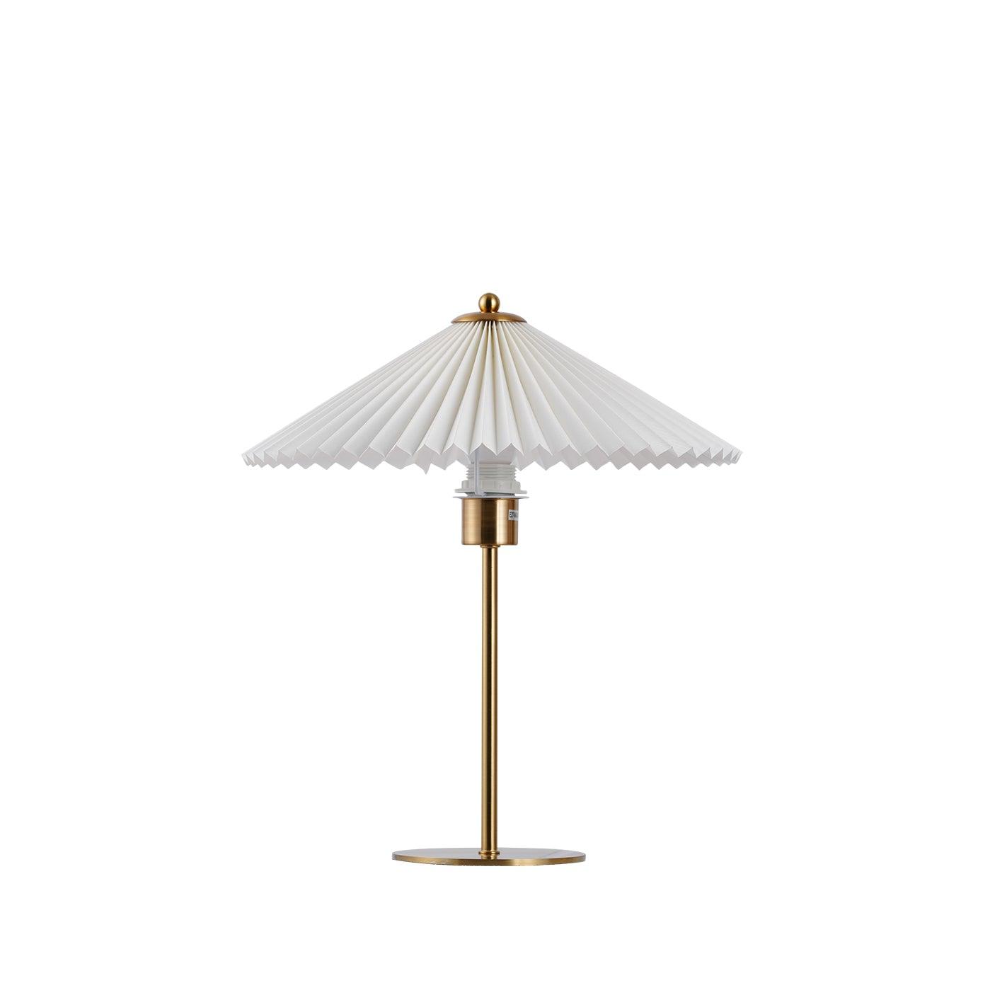 Pleated Table Lamp, Gold Finish — side view