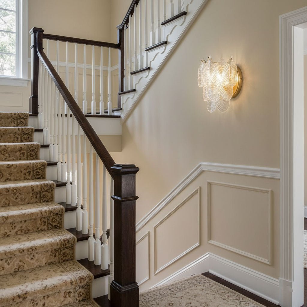 Glass Wall Sconce with Adjustable Light Direction — front view