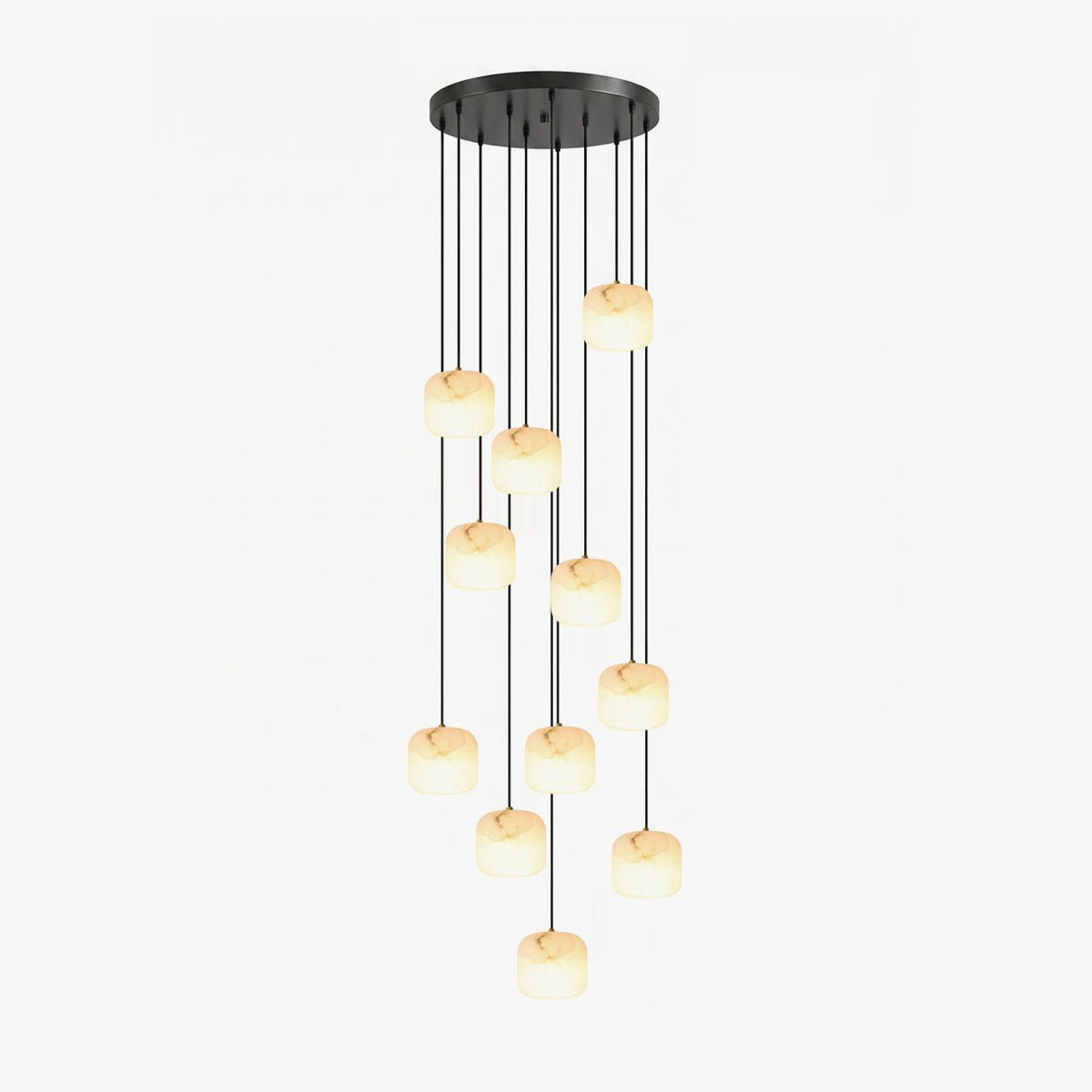 Alabaster Cluster Chandelier with Adjustable Brightness