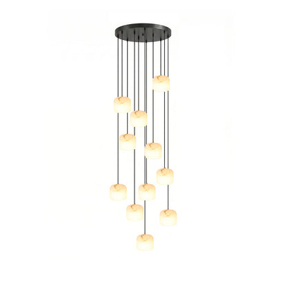 Alabaster Cluster Chandelier with Adjustable Brightness — front view