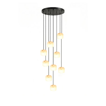 Alabaster Cluster Chandelier with Adjustable Brightness — lifestyle view