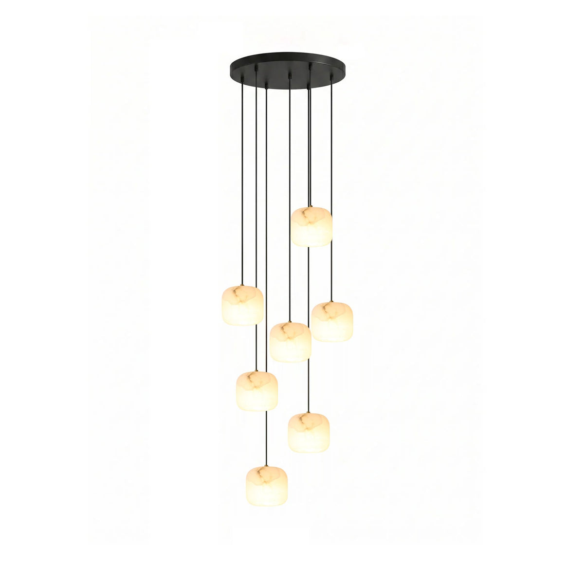 Alabaster Cluster Chandelier with Adjustable Brightness — alternate angle