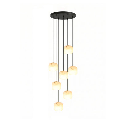 Alabaster Cluster Chandelier with Adjustable Brightness — alternate angle