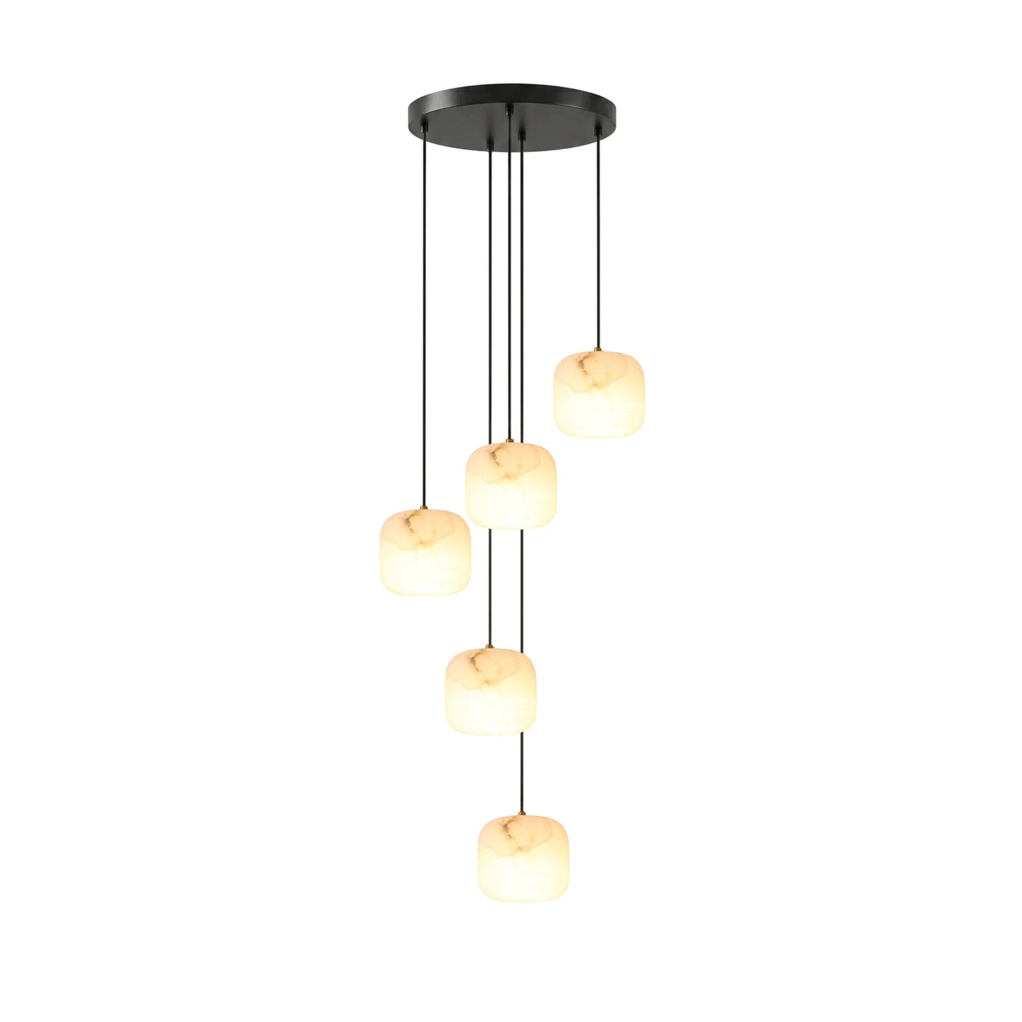 Alabaster Cluster Chandelier with Adjustable Brightness — detail view