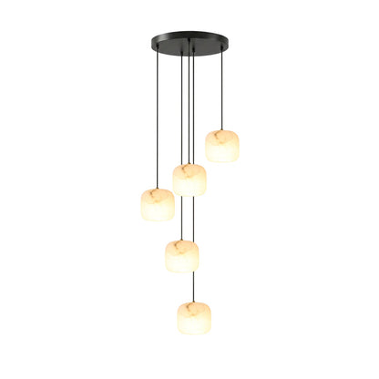 Alabaster Cluster Chandelier with Adjustable Brightness — detail view