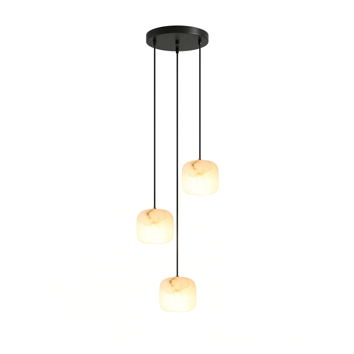 Alabaster Cluster Chandelier with Adjustable Brightness — side view