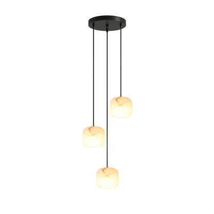 Alabaster Cluster Chandelier with Adjustable Brightness — side view